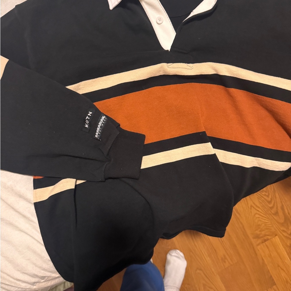 KOTN Black and Orange Striped Casual Shirt - Picture 3 of 9